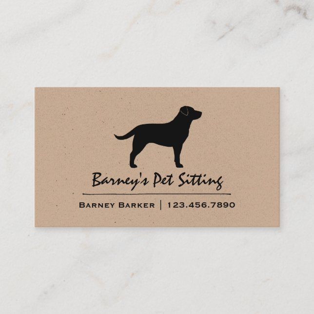 Black Labrador Retriever | Dog Breed Silhouette Business Card (Front)