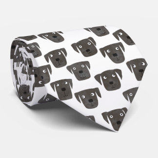 Black Labrador Retriever Dog Cute Pattern Tie