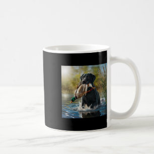 Black Labrador Retriever Dog Hunting Ducks In A Po Coffee Mug