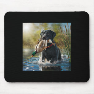 Black Labrador Retriever Dog Hunting Ducks In A Po Mouse Mat