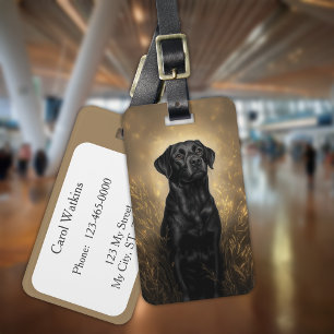 Black Labrador Retriever Dog Lab Luggage Tag