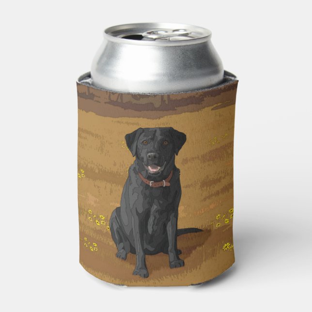 Black Labrador Retriever Dog Lover Gift Can Cooler (Can Front)