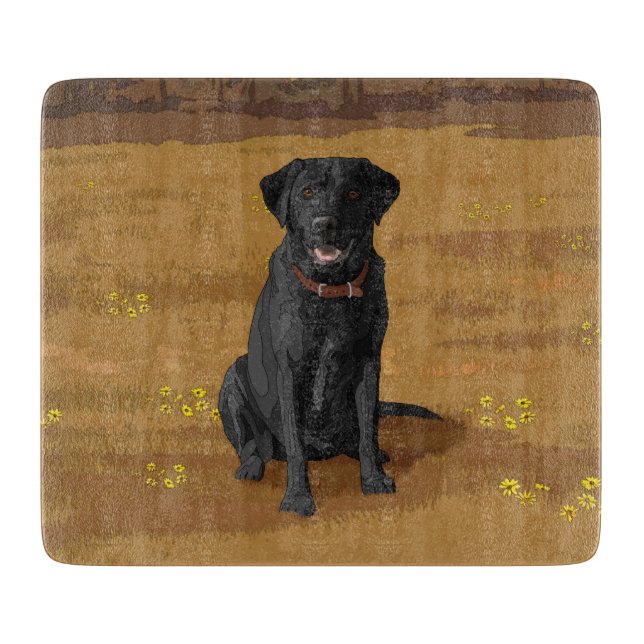 Black Labrador Retriever Dog Lover Gift Cutting Board (Front)