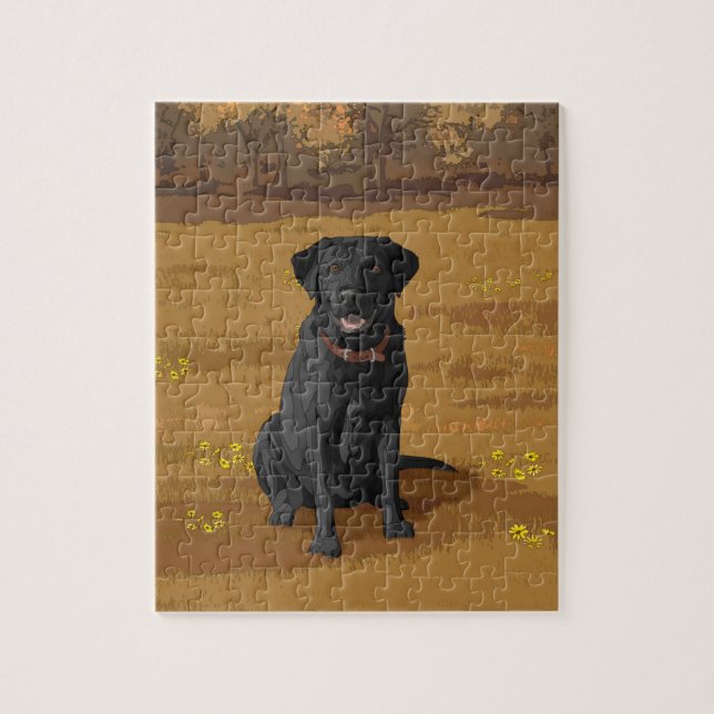 Black Labrador Retriever Dog Lover Gift Jigsaw Puzzle (Vertical)