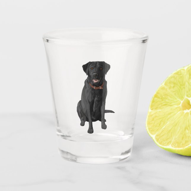 Black Labrador Retriever Dog Lover Gift Shot Glass (Front)