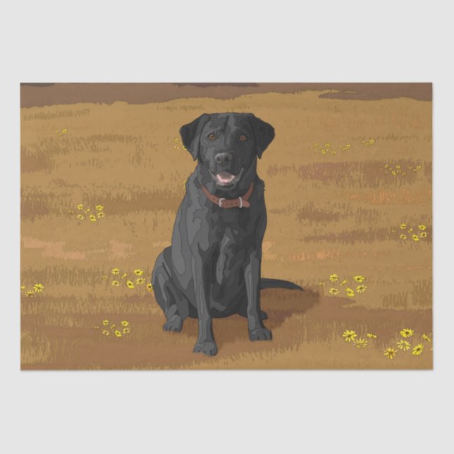 Black Labrador Retriever Dog Lover Gift Tissue Paper (Front)