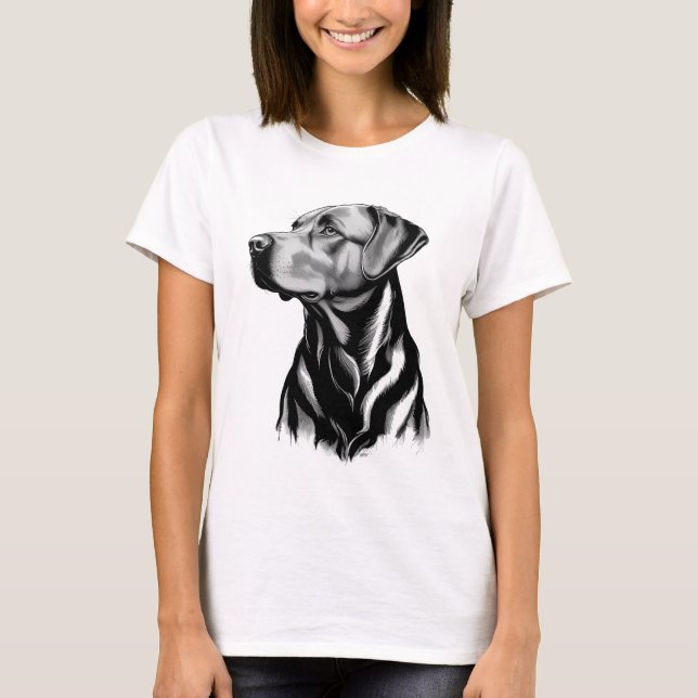 Black Labrador Retriever Dog Mom Sketch T-Shirt (Front)
