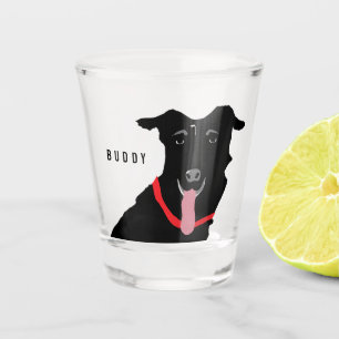 Black Labrador Retriever Dog Monogram Name Shot Glass