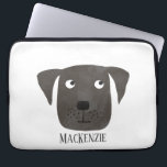 Black Labrador Retriever Dog Name Laptop Sleeve<br><div class="desc">A funny Black Labrador Retriever dog to make you smile.
Change or remove the name to customize.  Original art by Nic Squirrell.</div>