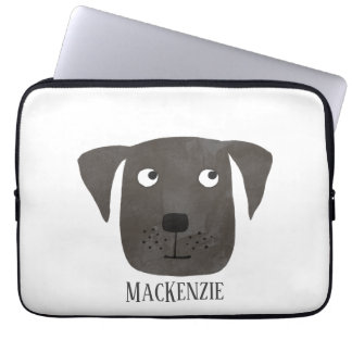 Black Labrador Retriever Dog Name Laptop Sleeve