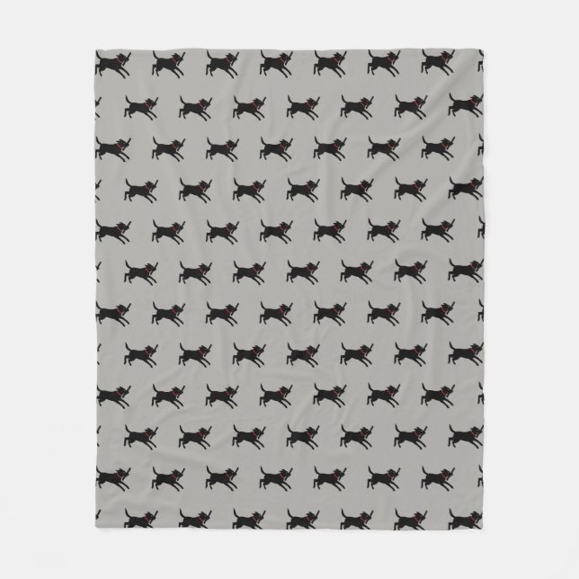 Black Labrador Retriever Dog Pattern | Lab Lover's Fleece Blanket (Front)