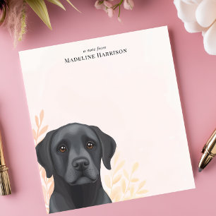 Black Labrador Retriever Dog Personalised Name Notepad