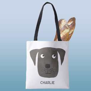 Black Labrador Retriever Dog Personalised Tote Bag