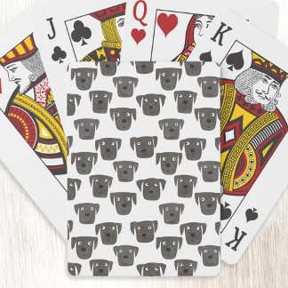 Black Labrador Retriever Dog Playing Cards