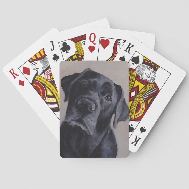 Black Labrador Retriever Dog Playing Cards (Back)
