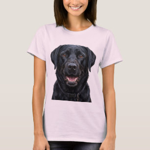 Black Labrador Retriever Dog Portrait T-Shirt Re