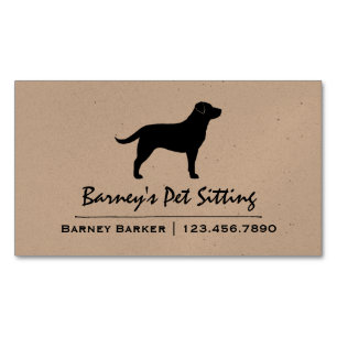 Black Labrador Retriever Dog Silhouette Black Lab Magnetic Business Card