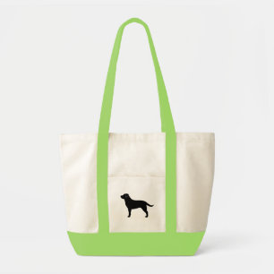Black Labrador Retriever Dog Silhouette Tote Bag