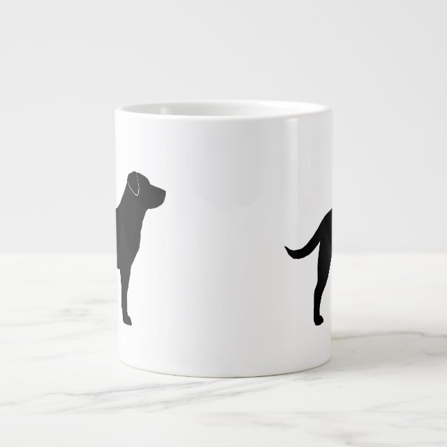 Black Labrador Retriever Dog Silhouettes Large Coffee Mug (Front)