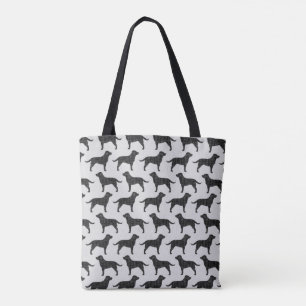 Black Labrador Retriever Dog Silhouettes Pattern Tote Bag