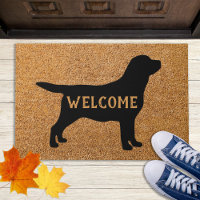 Black Labrador Retriever Dog Welcome Entry