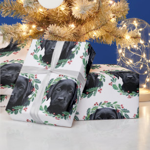 Black Labrador Retriever Elegant Dog Christmas  Wrapping Paper