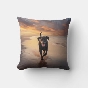 Black Labrador Retriever Elegant Throw Pillow