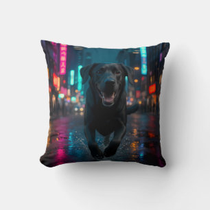 Black Labrador Retriever Elegant Throw Pillow
