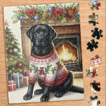 Black Labrador Retriever Festive Christmas Dog Jigsaw Puzzle<br><div class="desc">Looking for a fun and engaging activity to share with your family this holiday season? Look no further than our jigsaw puzzle collection featuring playful Labrador Retrievers! As a dog lover, you'll adore the variety of designs we offer, including cute and cuddly puppies, loveable yellow, chocolate, and black Labs, and...</div>