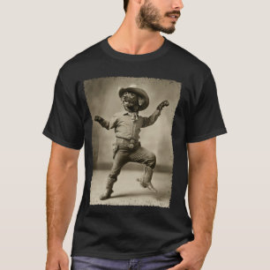 Black Labrador Retriever Funny Dog Cowboy T-Shirt