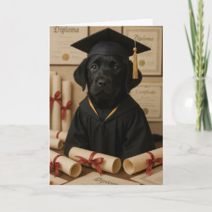 Black Labrador Retriever Graduation Card