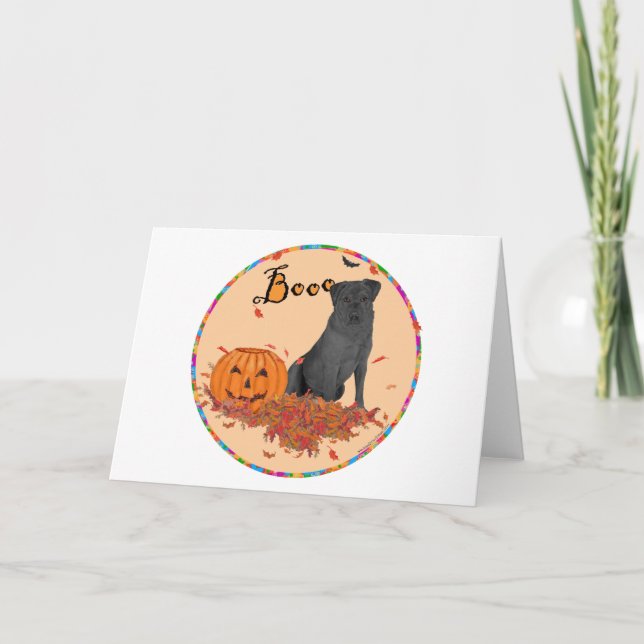 Black Labrador Retriever Halloween Card (Front)