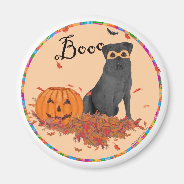 Black Labrador Retriever Halloween Magnet (Front)