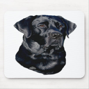 Black Labrador Retriever head mousepad