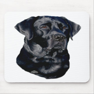 Black Labrador Retriever head mousepad