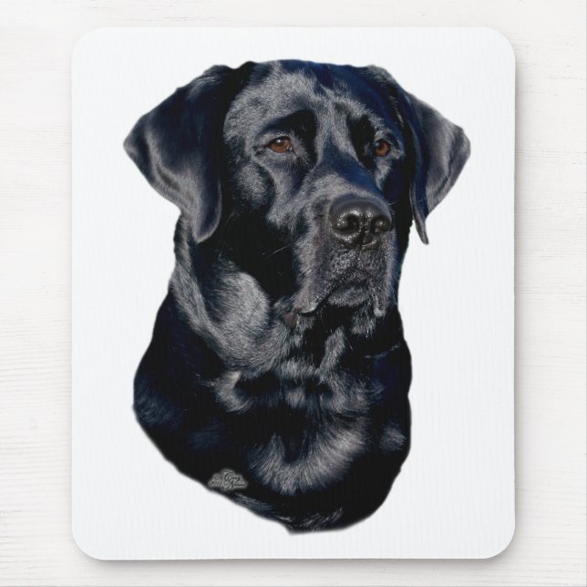 Black Labrador Retriever head mousepad (Front)