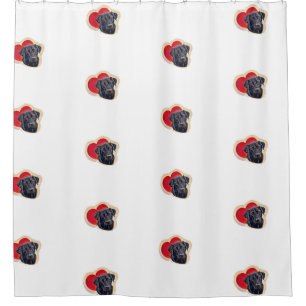 Black Labrador Retriever Heart Shower Curtain