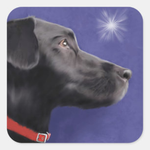 Black Labrador Retriever Holiday Sticker