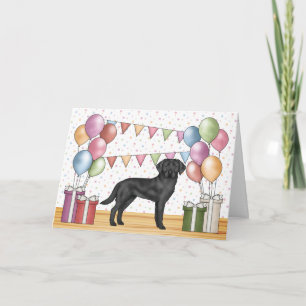Black Labrador Retriever Lab Dog Colourful Birthda Card
