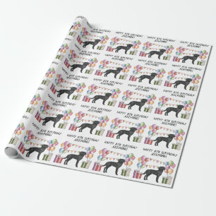 Black Labrador Retriever Lab Dog Colourful Birthda Wrapping Paper