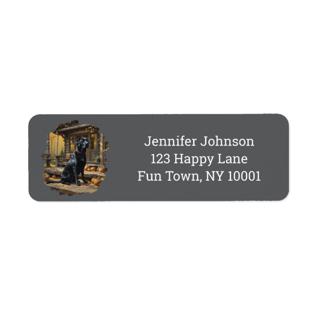 Black Labrador Retriever Log Cabin Autumn (Front)