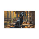 Black Labrador Retriever Log Cabin Autumn