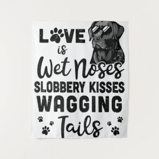 Black Labrador Retriever Love My Dog Saying Quotes Tapestry