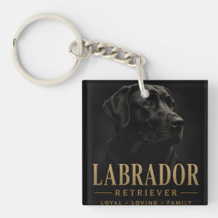 Black Labrador Retriever Loyal Family Dog Portrait Key Ring