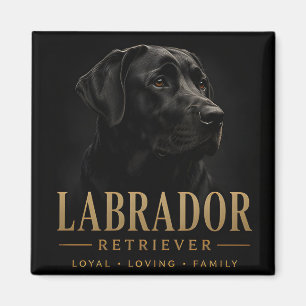 Black Labrador Retriever Loyal Family Dog Portrait Magnet