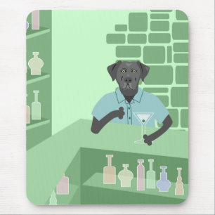 Black Labrador Retriever Martini Bar Mouse Mat