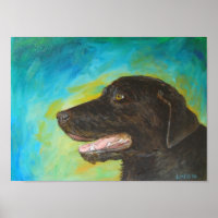 Black Labrador Retriever Painting Poster Art Print