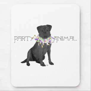 Black Labrador Retriever Party Mouse Mat