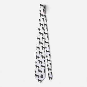 Black Labrador Retriever Pattern Custom Monogram Tie