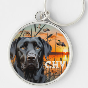 Black Labrador Retriever Personalized Key Ring